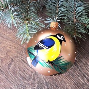 Bird Hand-painted christmas glass ornaments,custom ornaments,Hand painted Christmas tree glass ornament ,Christmas decoration
