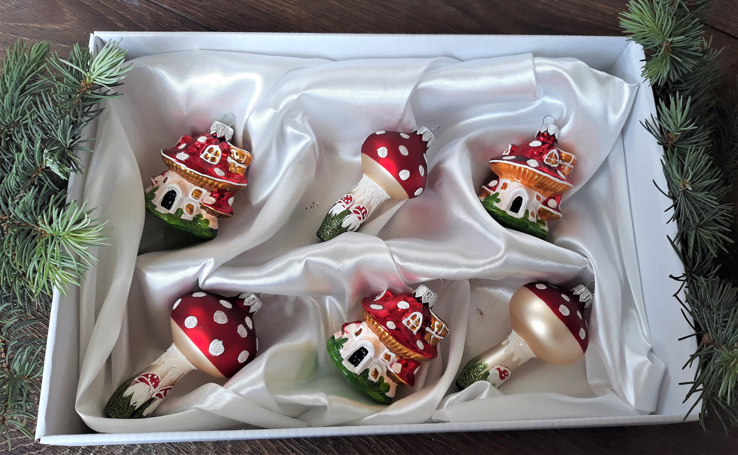 Set von 6 Weihnachten Glas Schmuck Weihnachtsgeschenk Etsy