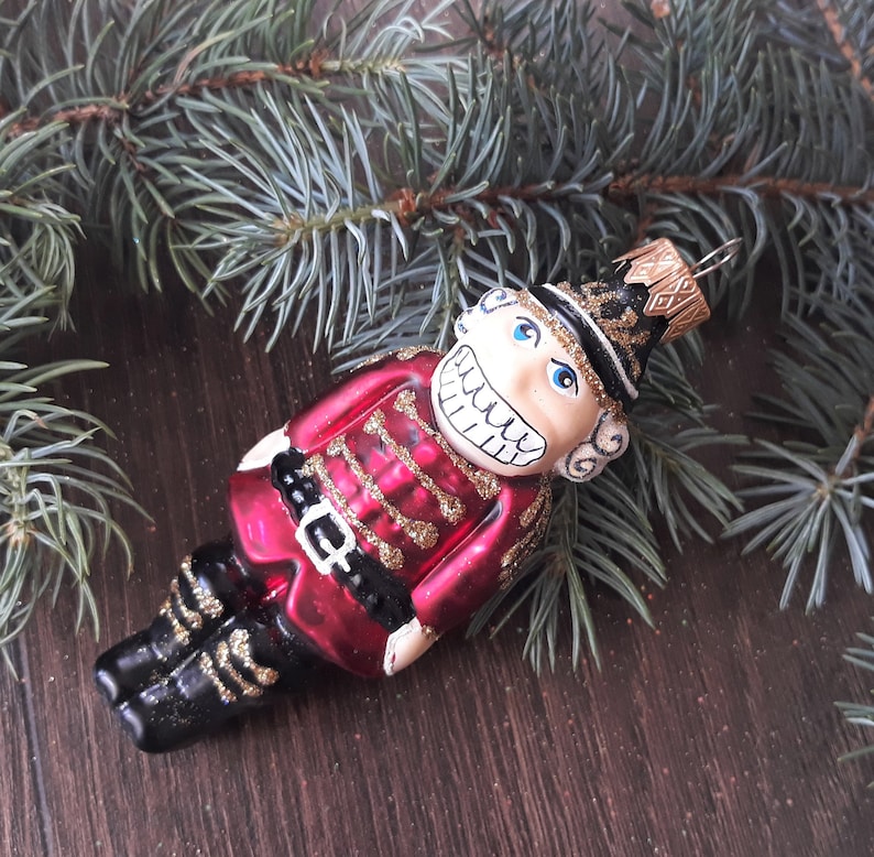 Nutcracker glass Christmas ornaments Blown Glass Etsy