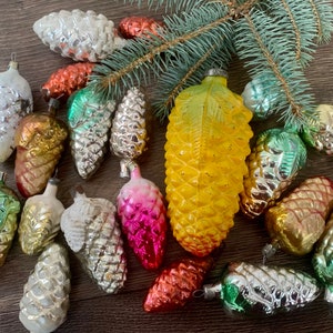 20 Cones Antique glass Christmas ornaments,Christmas glass ornaments,1950s Christmas,vintage Christmas,soviet Christmas tree glass ornament