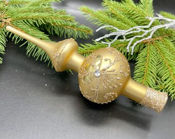 Gold christmas tree topper for christmas tree holiday decoration vintage christmas ornaments tree home decor family christmas gifts