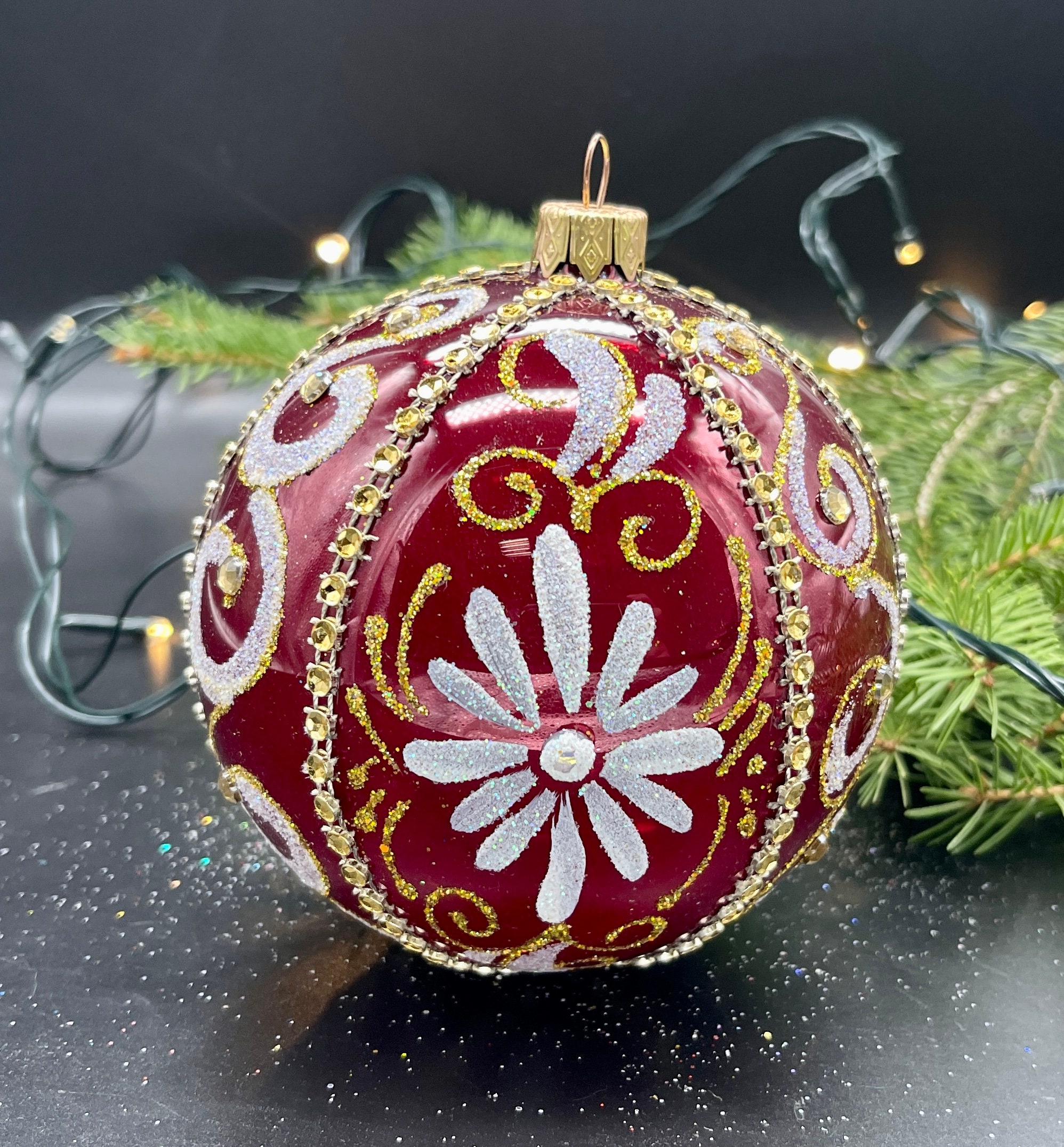 クリスマス　オーナメント ガラス　ガラスオーナメント　手描き　外国製　輸入　雑貨 il_fullxfull.5359253548_3e5i.jpg