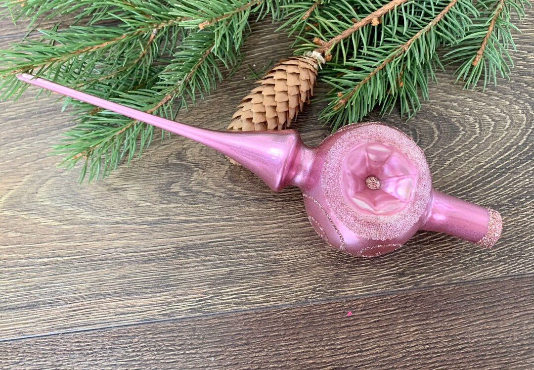 Christmas Glass Tree Topper 27cm 10.8 Inch, Vintage Tree Topper