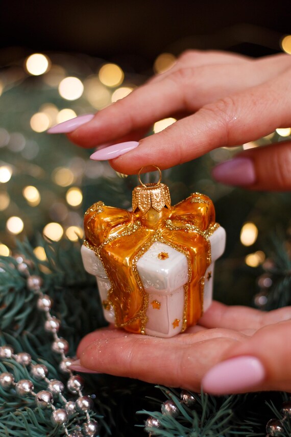 クリスマスガラスオーナメントプレゼント、ガラスクリスマス、手作り