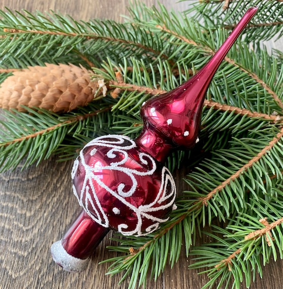 Christmas Glass Tree Topper 18 Cm 7 Inch vintage Tree Topper Christmas Tree Ornaments Ornament christmas Tree Topper Top Christmas Etsy