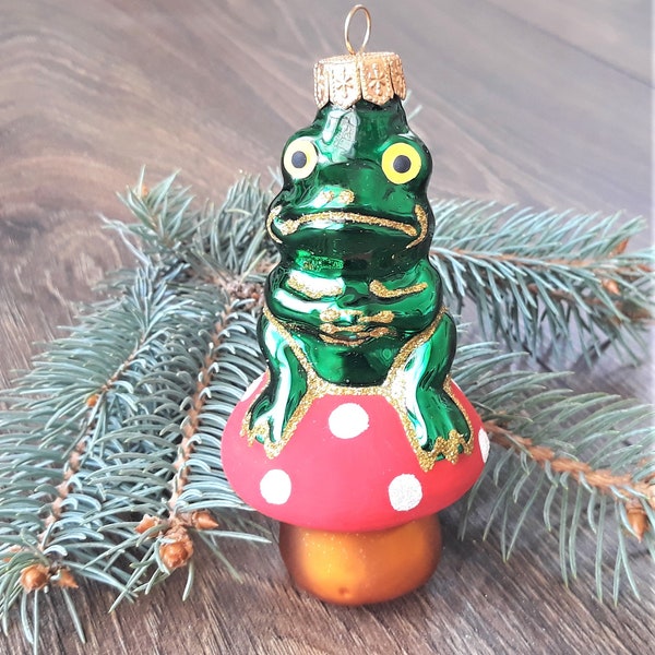 Frog Christmas glass ornaments, Blown Glass Christmas,Handmade Christmas glass ornaments, Gift ideas,Christmas Gift