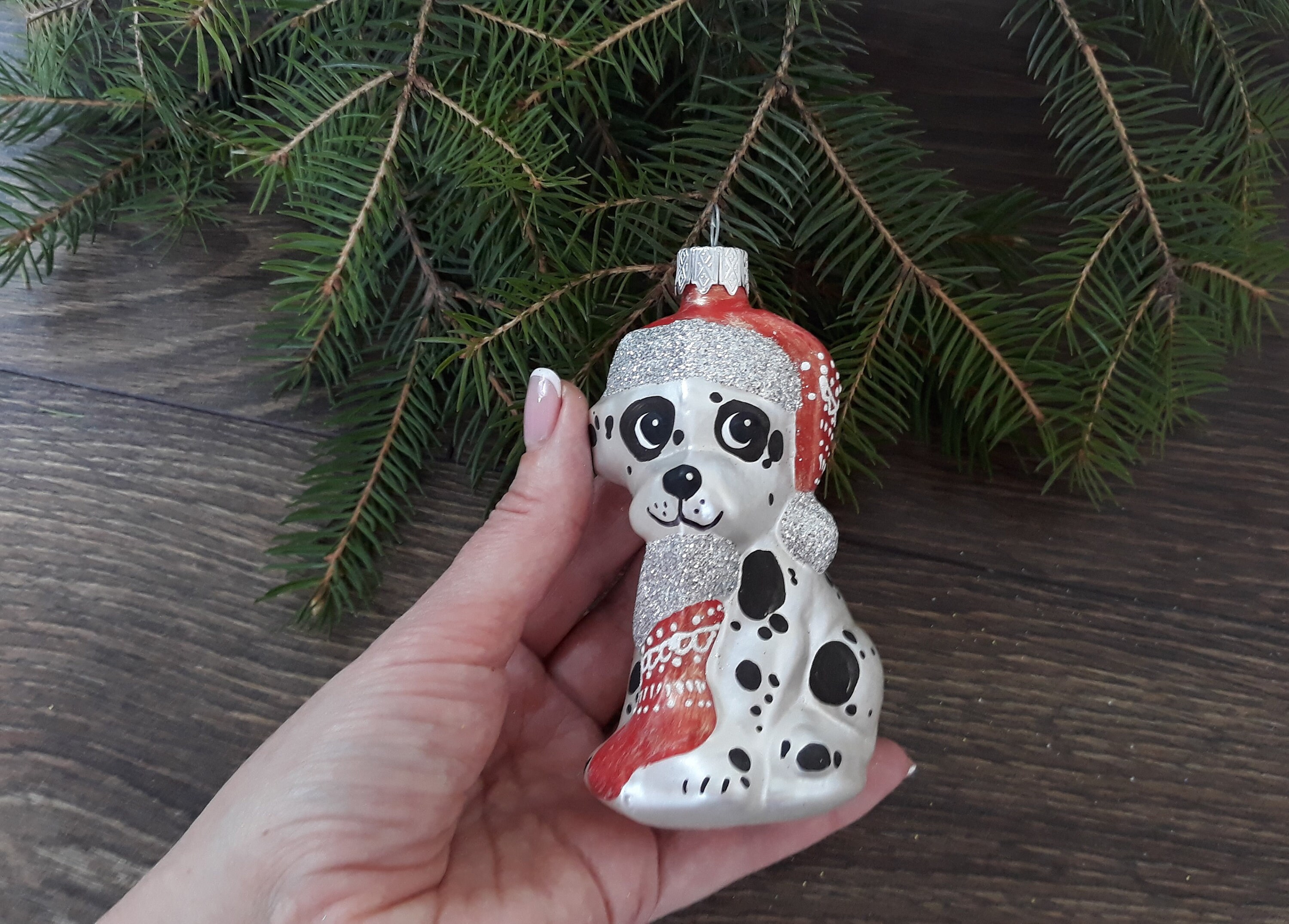 Dog Christmas glass ornaments Blown Glass ChristmasHandmade Etsy