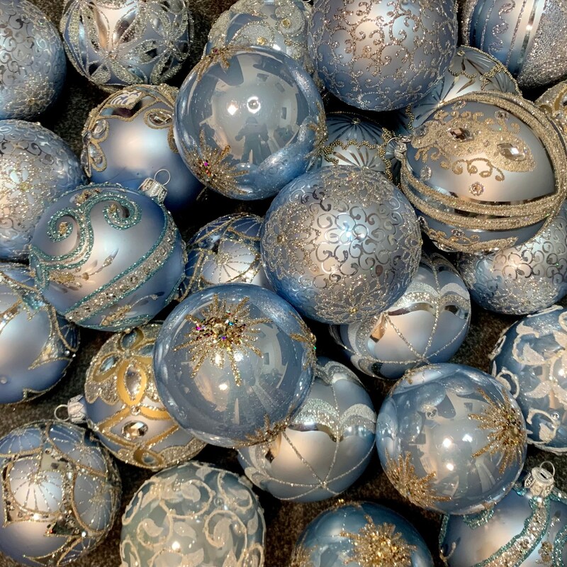 Blue Christmas Ornaments Etsy — free download