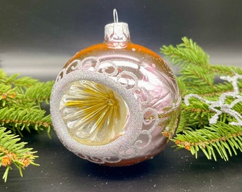 Pink Christmas ornament blown glass ornaments holiday christmas decor new home  decorations mercury glass  glitter ornament