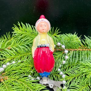Vintage boy Christmas glass ornament , vintage christmas, Retro Christmas, 1950s christmas decoration, Gifts ideas, Holiday decor