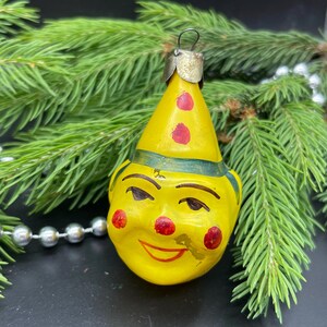 Vintage face clown Christmas glass ornament , vintage christmas, Retro Christmas, 1950s christmas decoration, Gifts ideas, Holiday decor