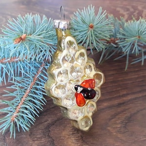 アンティークガラスのクリスマスオーナメント2個、クリスマスガラス