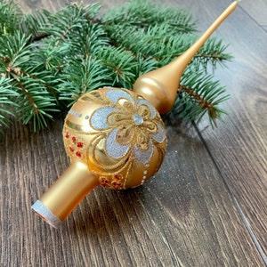 Christmas glass tree topper 27cm ( 10.8 inch), vintage tree topper Christmas tree ornaments ornament, Christmas tree topper top, Christmas