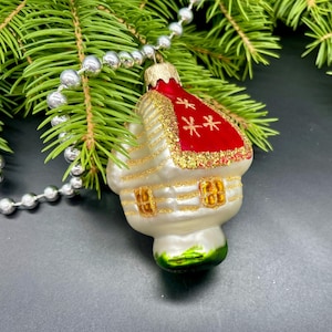 Vintage hut Christmas glass ornament , vintage christmas, Retro Christmas, 1990s christmas decoration, Gifts ideas, Holiday decor