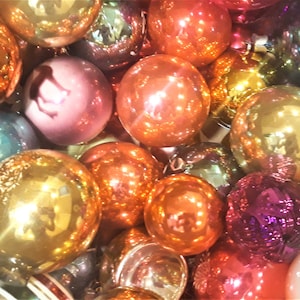 20 Assorted glass christmas tree ball ornaments,assortment xmas antique balls,vintage décor,midcentury ornament, winter holidays decorations