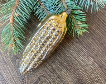 Corn Antique glass Christmas ornaments, Christmas glass ornaments,1960s Christmas, vintage Christmas, soviet Christmas tree glass ornament