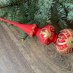 Christmas glass tree topper 35cm ( 12 inch), vintage tree topper Christmas tree ornaments ornament, Christmas tree topper top, Christmas