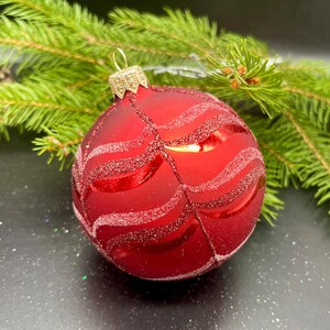 Red Hand-painted christmas glass ornaments,custom ornaments,Hand painted Christmas tree glass ornament ,Christmas decoration 2024
