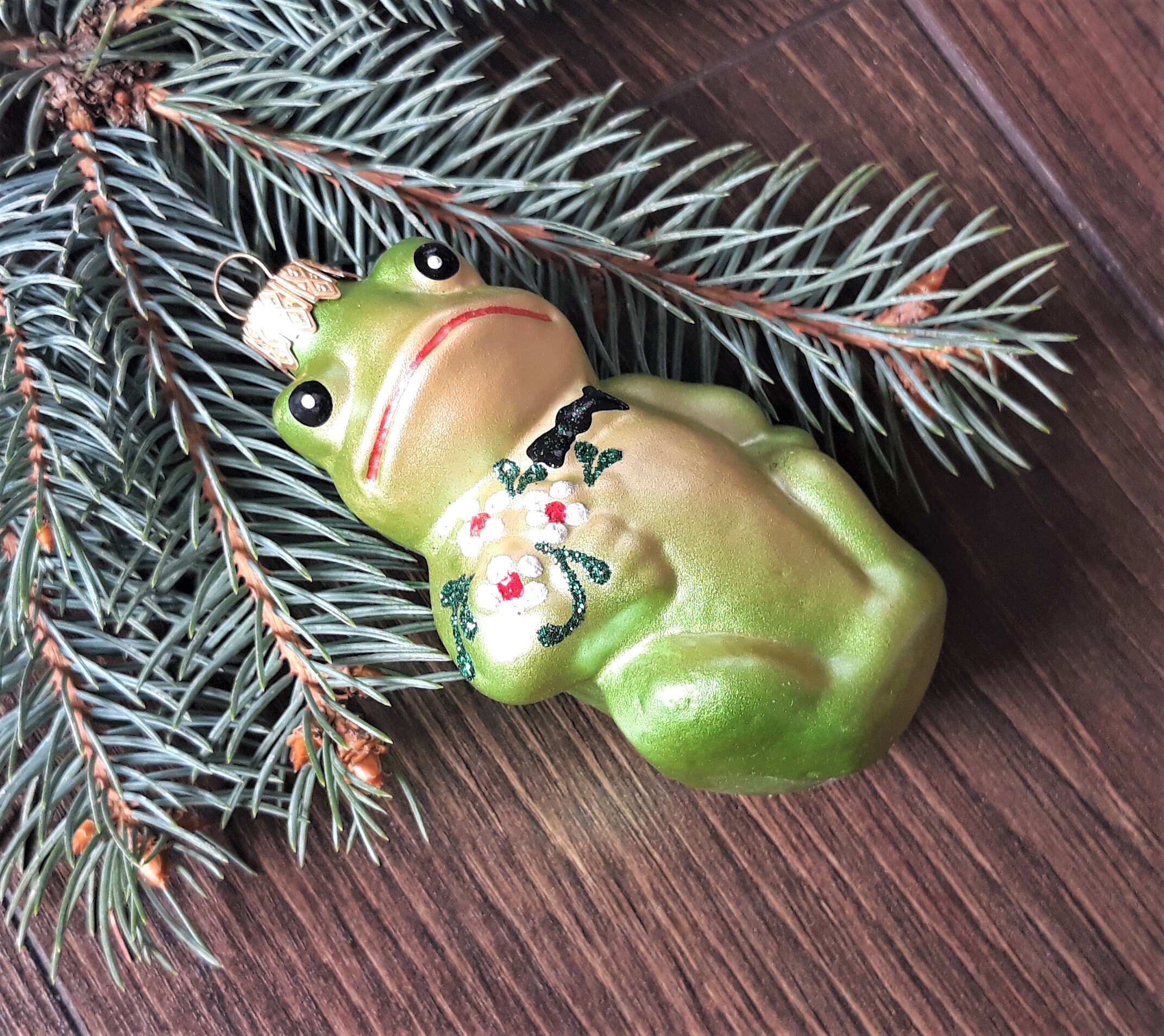 Frog Christmas glass ornaments Blown Glass ChristmasHandmade Etsy