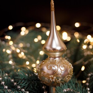 Christmas glass tree topper 18 cm ( 7 inch),vintage tree topper Christmas tree ornaments,Christmas spire,Xmas 2025,Gifts ideas, Winter decor
