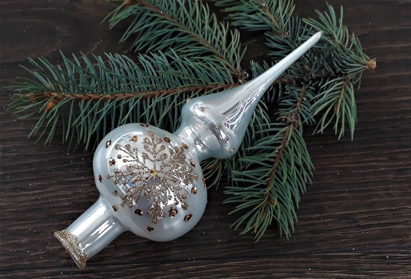 Christmas Glass Tree Topper 18 Cm 7 Inchvintage Tree Etsy