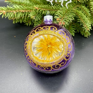 Purple Christmas ornament blown glass ornaments holiday christmas decor new home  decorations mercury glass  glitter ornament