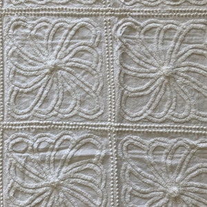 Cotton Terry Chenille Fabric by the Yard - White (TC0501-596)