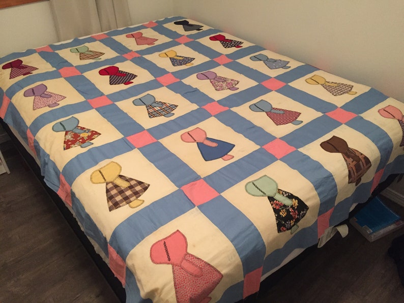 Sugar Sack SUE Vintage QUILT Top Hand Appliquéd Etsy