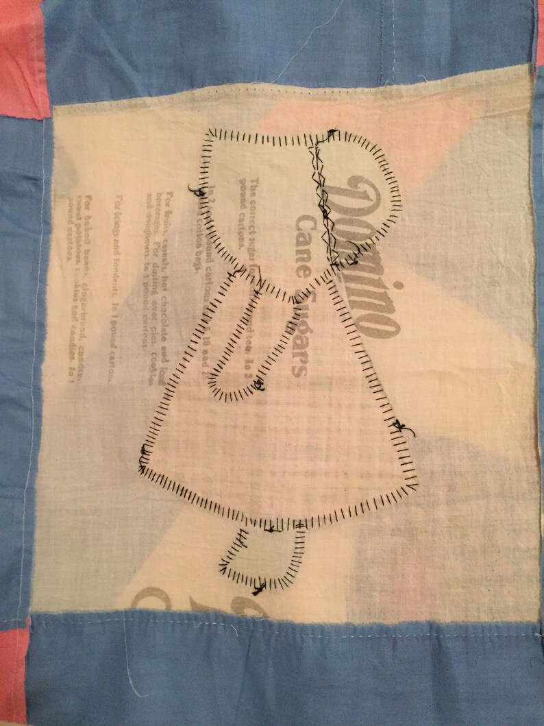 Sugar Sack SUE Vintage QUILT Top Hand Appliquéd Etsy