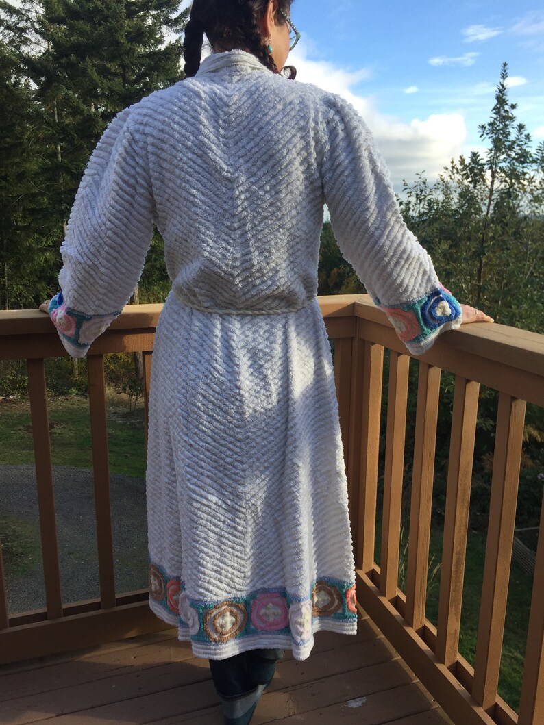 Chenille Robe With Flowers