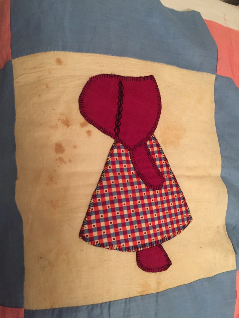 Sugar Sack SUE Vintage QUILT Top Hand Appliquéd Etsy