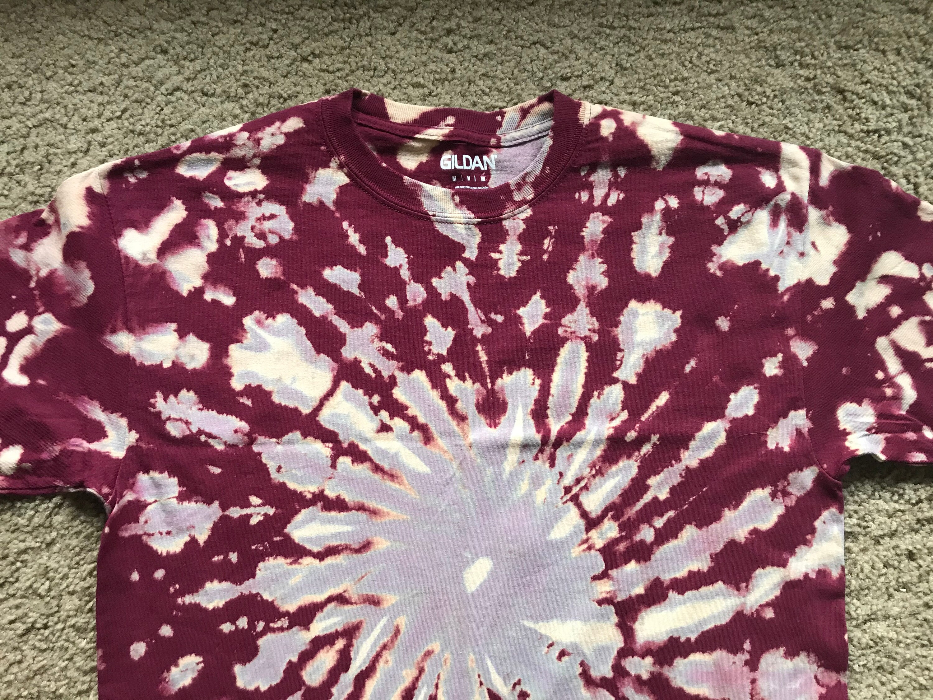 Burgundy Reverse Tie Dye Shirt Unisex 