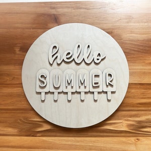 Hello Summer | 18” door hanger | summer decor - DIY - unfinished