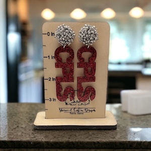 Personalized Custom Game Day Earrings-High School-College-Football-Team Name-Spirit Wear Gear-Birthday Gift - Beaded Topper