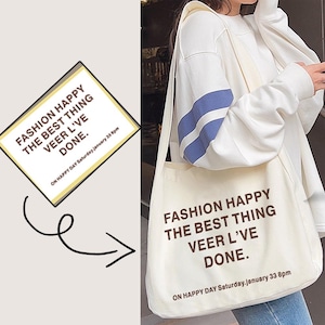 Custom Photo Tote Bag, Personalized Crossbody with Favorite Photo, Custom Photo Canvas Messenger Bag, Photos Handbag - A Gift to Remember