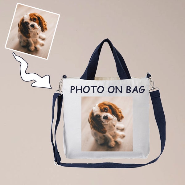 Bandolera personalizada con su foto favorita, bolsa de mensajero de lona con foto personalizada, bolsa de mano con imagen personalizada, bolso de mano: un regalo para recordar