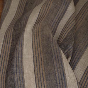 Striped Linen Fabric, Pure Linen Fabric, Striped Linen for Pants, Suits, Sets