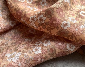 Floral Linen Fabric, Digital Printing Linen Cloth, Linen Fabric for Skirts, Dress, Shirt, Pants, Bags, and Clothes, Linen Gift