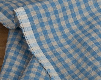 Sand Wash Leinenstoff, Weiches Reinleinen, 100% Leinen, Leinenstoff mit einer großen Auswahl an Karierten Farben, Karierter Leinenstoff