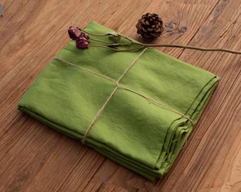 Grüner Leinenstoff, 100% Leinenstoff Grün, sandgewaschenes reines Leinen, umweltfreundlicher Leinenstoff für Kleidung, Stoff für Kleid, Hemd, Hose