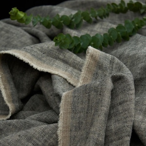 Sand Washing Soft Linen fabric, Pure Linen Fabric,  Lightweight Linen Fabric, Durable & Breathable Linen Cloth, Smoky Grey Fabric
