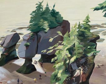 New Brunswick Art Print - 'Hopewell Rocks' - by Julia Mistele - Signed