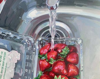 Strawberry Art Print - 'Walmart Strawberries' - by Julia Mistele - Signed
