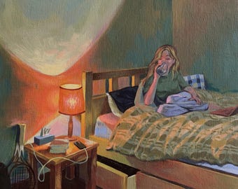 Bedroom Art Print - 'Evening' - by Julia Mistele - Signed
