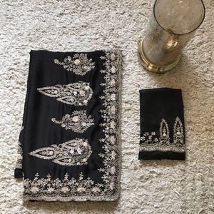 Black beauty saree Sarin creme saree organza silk saree Indian sari blouse black premium sarees