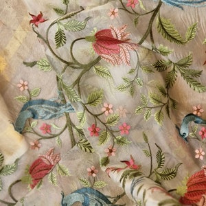 Floral embroidery classy women saree