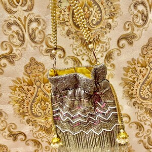 Potli de lentejuelas grises,,,,,bolso,,,, potli hermoso