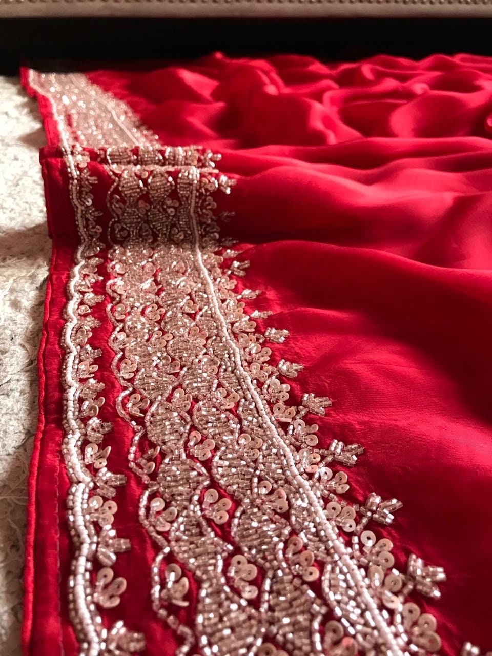 Bridal zardosi saree hotsell