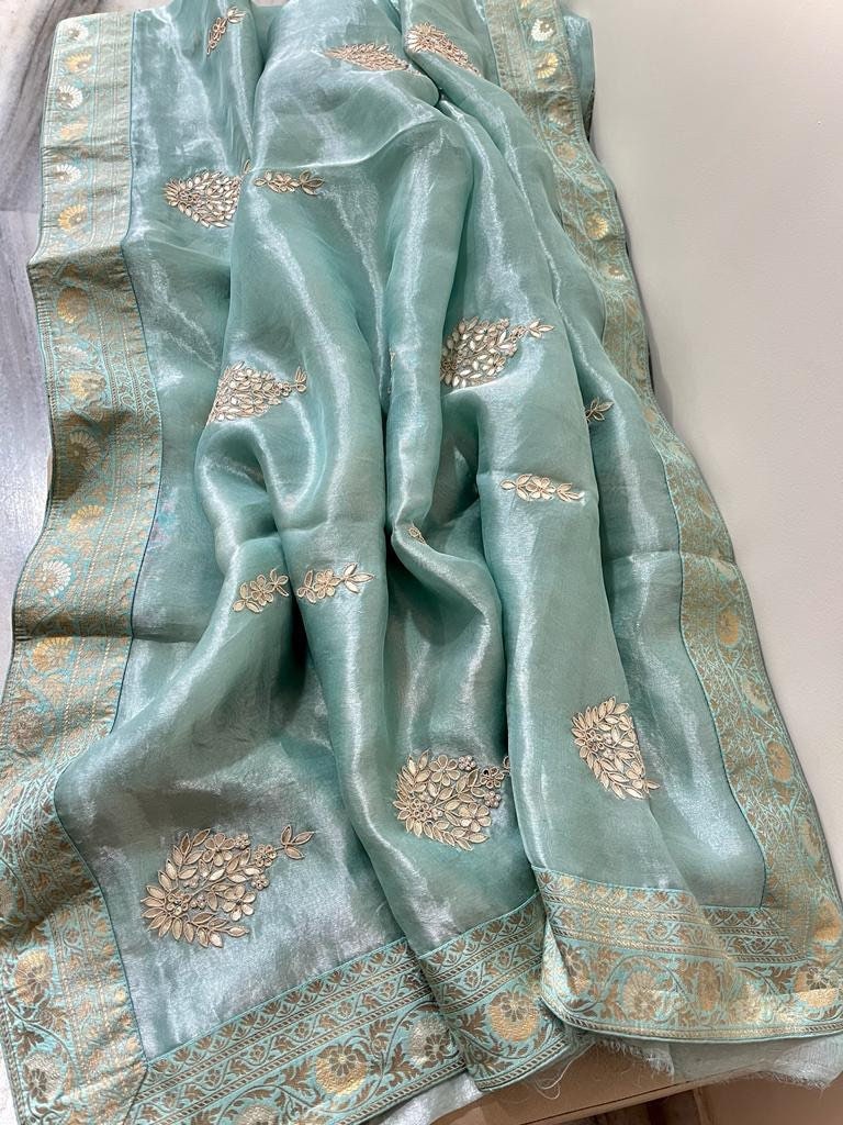 Kalki Tissue Sareeorganza Saree Beautiful Sari - Etsy