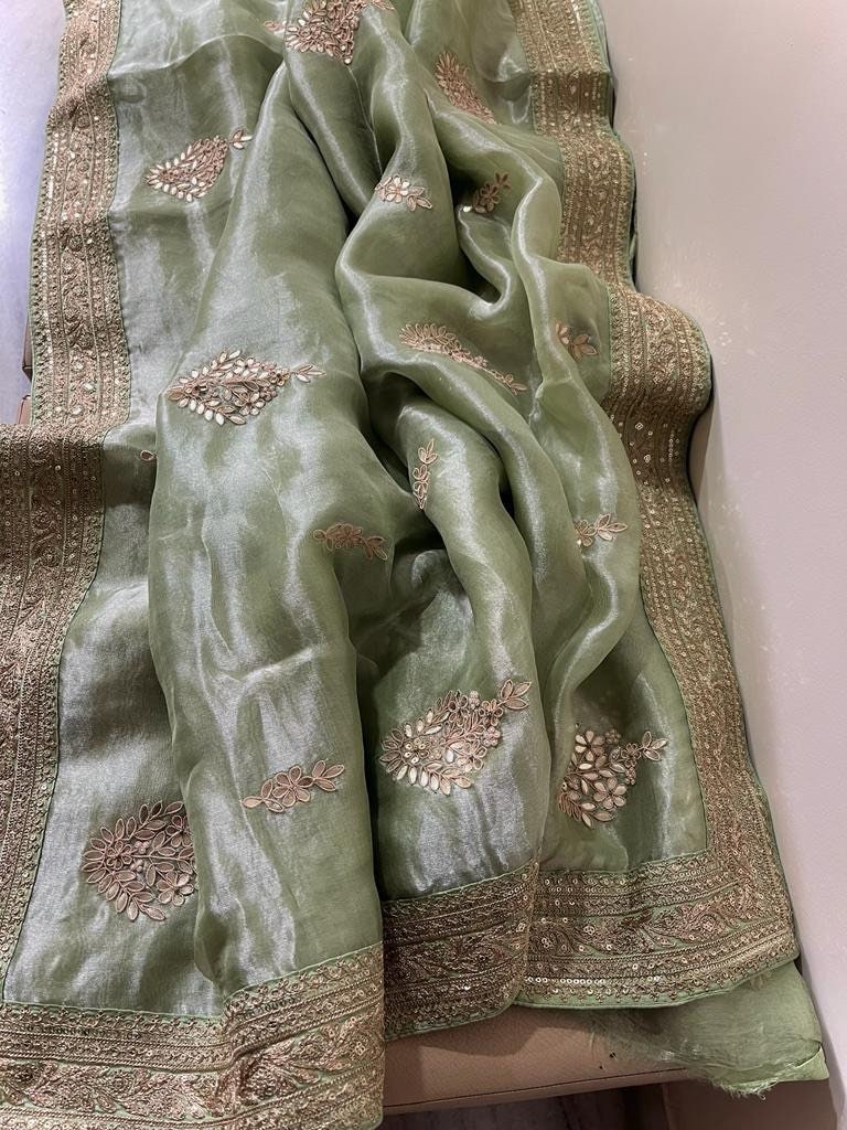 Kalki Tissue Sareeorganza Saree Beautiful Sari - Etsy